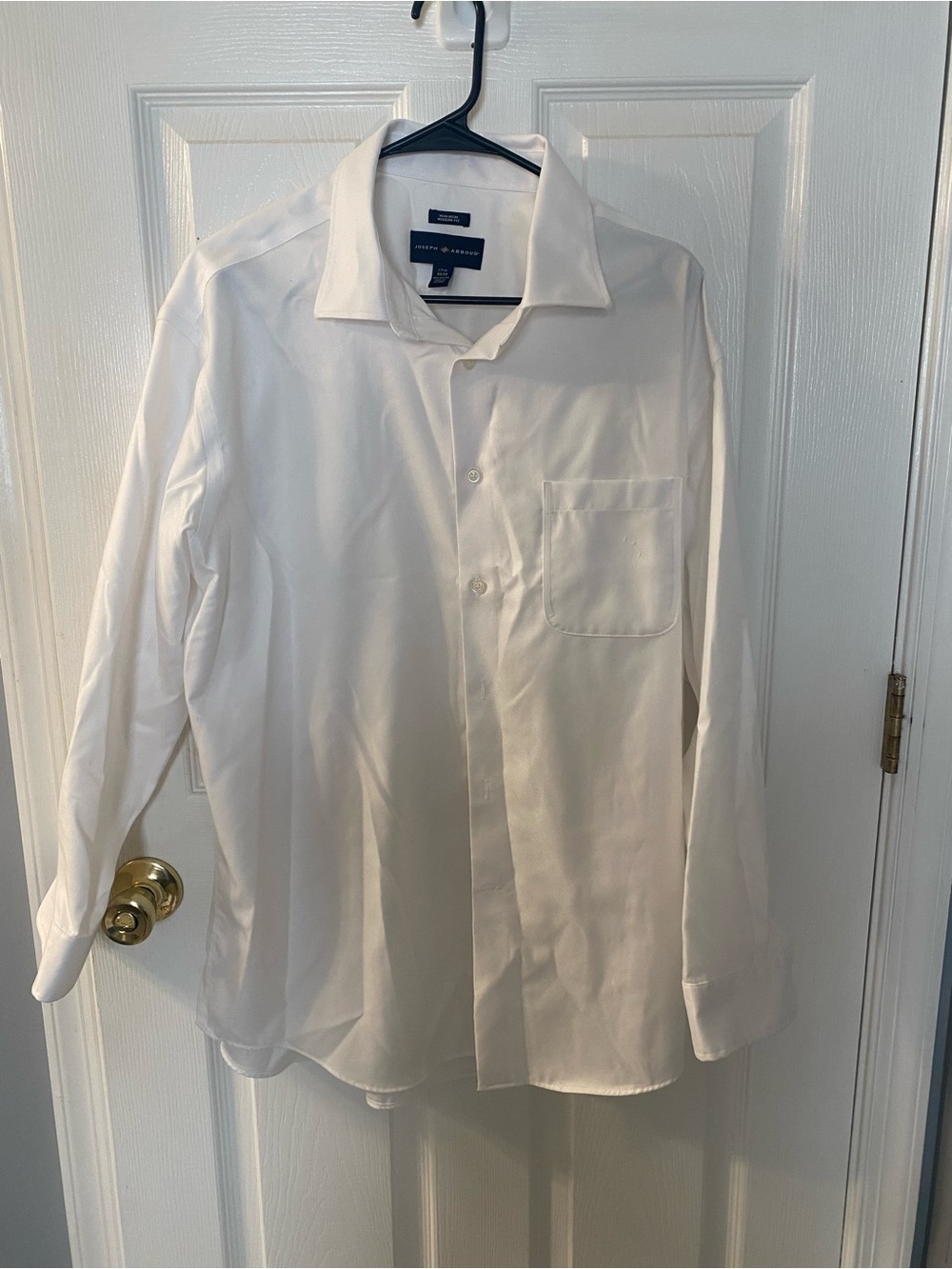 (3) Joseph Abboud White Long-Sleeve Dress Shirt with Chest Pocket